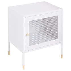 Bedside Table OSSETT Metal White