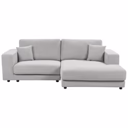 Corner Sofa LOFOTEN Fabric Light Grey 3 Seater Left Hand