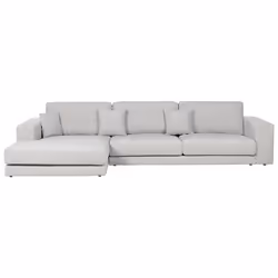 Corner Sofa LOFOTEN Fabric Light Grey 4 Seater Right Hand