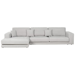 Corner Sofa LOFOTEN Fabric Light Grey 4 Seater Right Hand