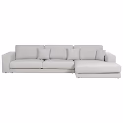 Corner Sofa LOFOTEN Fabric Light Grey 4 Seater Left Hand