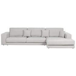 Corner Sofa LOFOTEN Fabric Light Grey 4 Seater Left Hand
