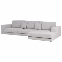 Corner Sofa LOFOTEN Fabric Light Grey 4 Seater Left Hand