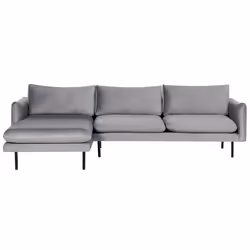Corner Sofa VINTERBRO Velvet Grey 4 Seater Right Hand