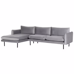 Corner Sofa VINTERBRO Velvet Grey 4 Seater Right Hand