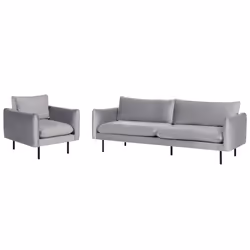 Living Room Set VINTERBRO Velvet Grey 4 Seater
