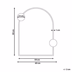 Wall Mirror AULON 69 cm 80 cm Metal Black