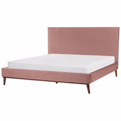 Bed Velvet BAYONNE 180 x 200 cm (EU Super King) Pink