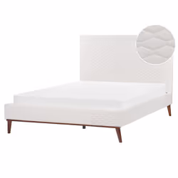 Bed Velvet BAYONNE 140 x 200 cm (EU Double) Off-White