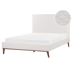 Bed Velvet BAYONNE 140 x 200 cm (EU Double) Off-White