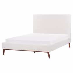 Bed Velvet BAYONNE 140 x 200 cm (EU Double) Off-White