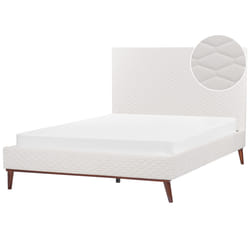 Bed Velvet BAYONNE 160 x 200 cm (EU King Size) Off-White