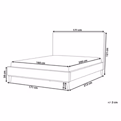 Bed Velvet BAYONNE 160 x 200 cm (EU King Size) Off-White