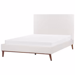 Bed Velvet BAYONNE 160 x 200 cm (EU King Size) Off-White