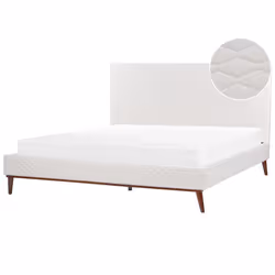 Bed Velvet BAYONNE 180 x 200 cm (EU Super King) Off-White