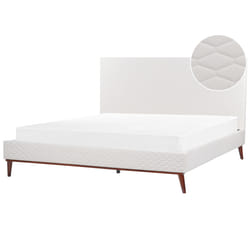 Bed Velvet BAYONNE 180 x 200 cm (EU Super King) Off-White