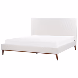 Bed Velvet BAYONNE 180 x 200 cm (EU Super King) Off-White
