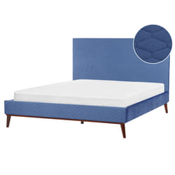 Bed Velvet BAYONNE 180 x 200 cm (EU Super King) Blue