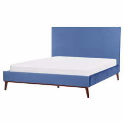 Bed Velvet BAYONNE 180 x 200 cm (EU Super King) Blue