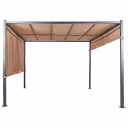 Gazebo LED PARGA Metal 310 cm 310 cm Brown