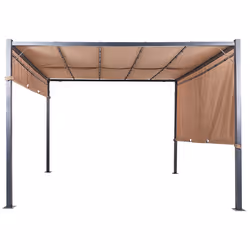 Gazebo LED PARGA Metal 310 cm 310 cm Brown - Additional view 4