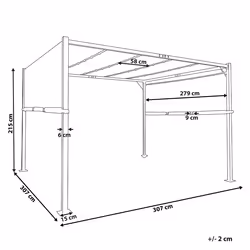 Gazebo LED PARGA Metal 310 cm 310 cm Grey