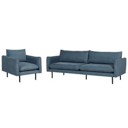 Living Room Set VINTERBRO Chenille Blue 4 Seater