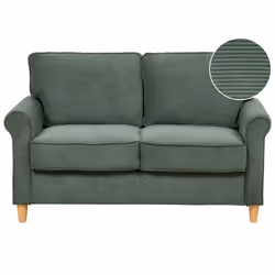 Sofa RONNEBY Corduroy Dark Green 2 Seater