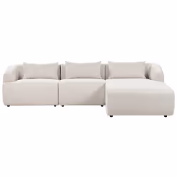 Corner Sofa SVANSELE Fabric Light Beige 3 Seater Left Hand
