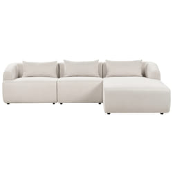 Corner Sofa SVANSELE Fabric Light Beige 3 Seater Left Hand