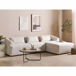 Corner Sofa SVANSELE Fabric Light Beige 3 Seater Left Hand
