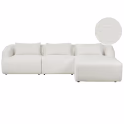 Corner Sofa SVANSELE Boucle Off-White 3 Seater Left Hand