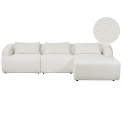 Corner Sofa SVANSELE Boucle Off-White 3 Seater Left Hand