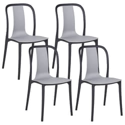 Set of 4 Garden Chairs SPEZIA Grey