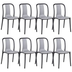 Set of 8 Garden Chairs SPEZIA Grey