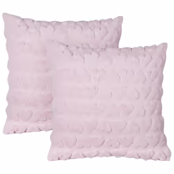 Set of 2 Tufted Cushions Hearts Pattern 45 x 45 cm Pink ASTRANTIA