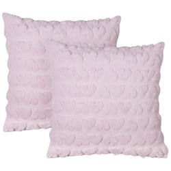 Set of 2 Tufted Cushions Hearts Pattern 45 x 45 cm Pink ASTRANTIA