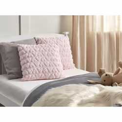 Set of 2 Tufted Cushions Hearts Pattern 45 x 45 cm Pink ASTRANTIA