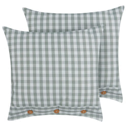 Set of 2 Decorative Cushions TALYA 45 x 45 cm Mint Green Checked