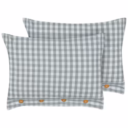 Set of 2 Decorative Cushions TALYA 40 x 60 cm Mint Green Checked