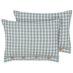 Set of 2 Decorative Cushions TALYA 40 x 60 cm Mint Green Checked