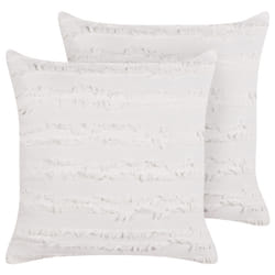 Set of 2 Decorative Cushions MAKNEH Cotton 45 x 45 cm White Solid