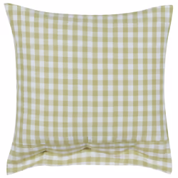 Set of 2 Decorative Cushions TALYA 45 x 45 cm Olive Green Checked