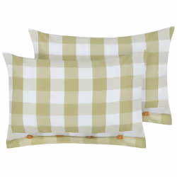 Set of 2 Decorative Cushions TAMNINE 40 x 60 cm Light Green Checked