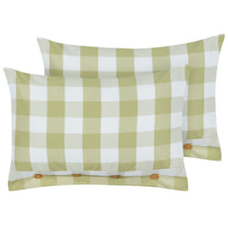 Set of 2 Decorative Cushions TAMNINE 40 x 60 cm Light Green Checked