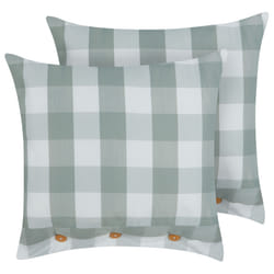 Set of 2 Decorative Cushions TAMNINE 45 x 45 cm Mint Green Checked