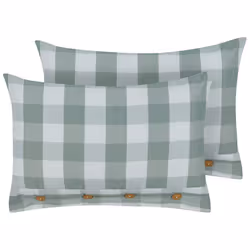 Set of 2 Decorative Cushions TAMNINE 40 x 60 cm Mint Green Checked