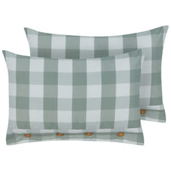 Set of 2 Decorative Cushions TAMNINE 40 x 60 cm Mint Green Checked