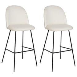 Set of 2 Bar Chairs ARCOLA Velvet Off-White