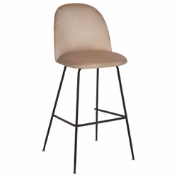 Set of 2 Bar Chairs ARCOLA Velvet Taupe